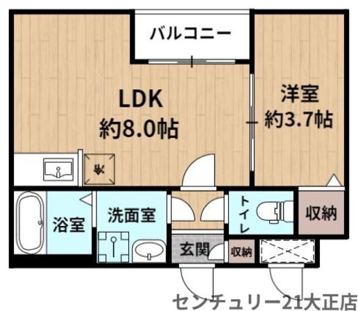 大正駅 徒歩14分 1階の物件間取画像